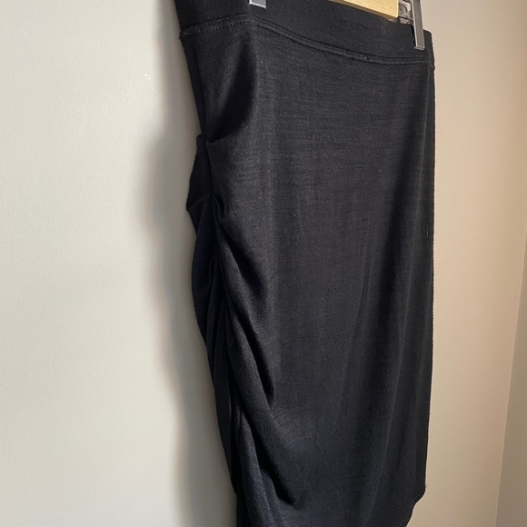 Wilfred Free‎ Women's Black Side Ruched Pull-On Midi Skirt Size Large - Picture 6 of 13